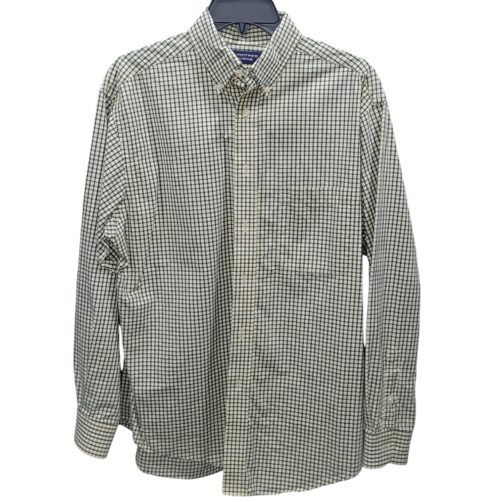 Roundtree & Yorke checkered long sleeve button-down Size M